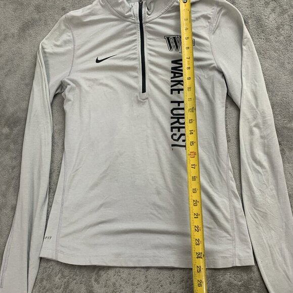Nike Sweatshirt Mens Small Wake Forest 1/4 Zip Sweater Gray Stretch Pullover WF - Picture 2 of 11